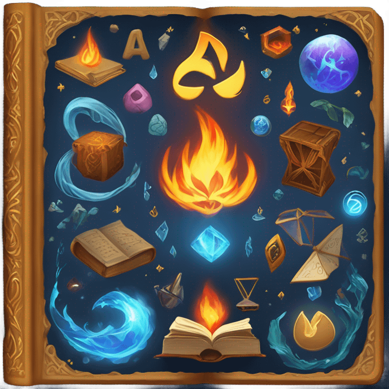 magical elemental book emoji