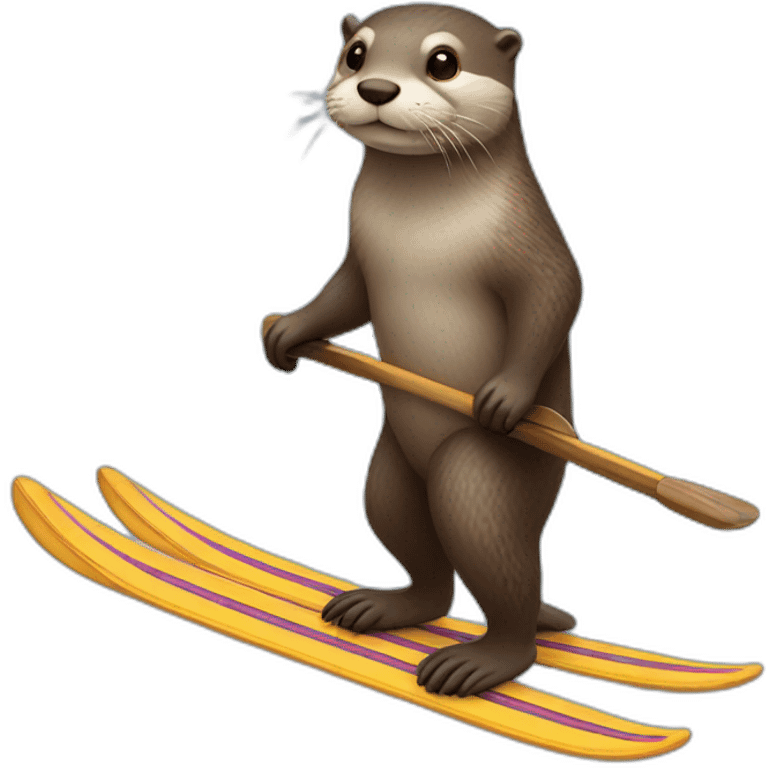 otter standing on skis emoji