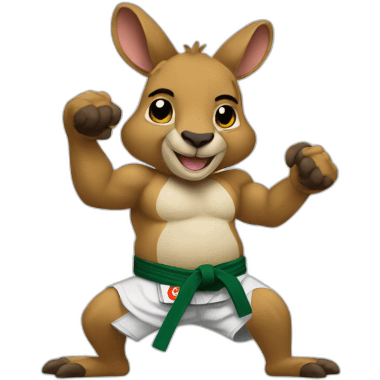 buff kangaroo doing Brazilian jiu-jitsu emoji