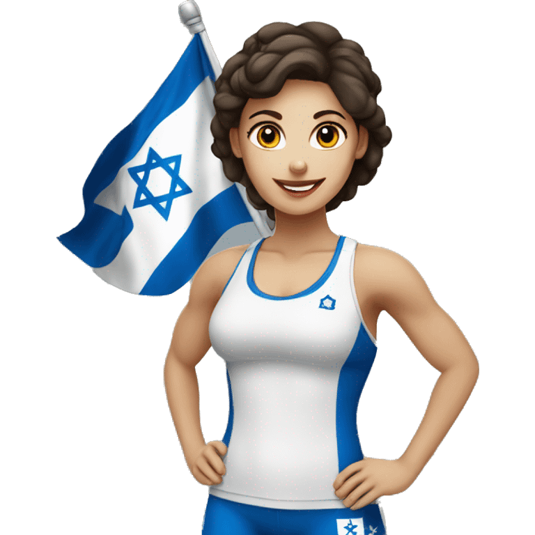 jewish fitness girl with israel flag emoji