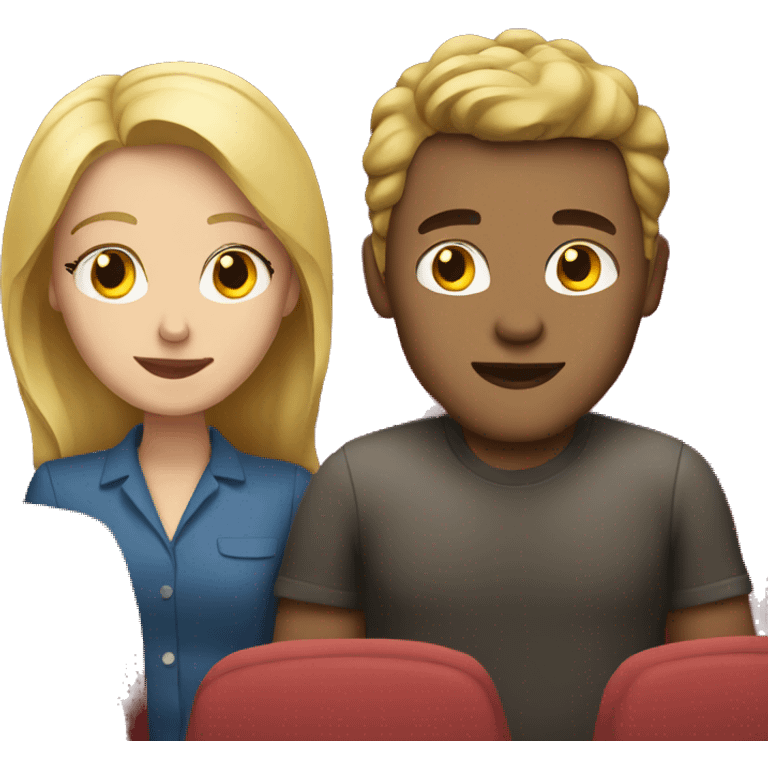 White couple in cinema emoji