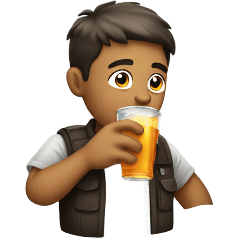 Guy drinking soda emoji