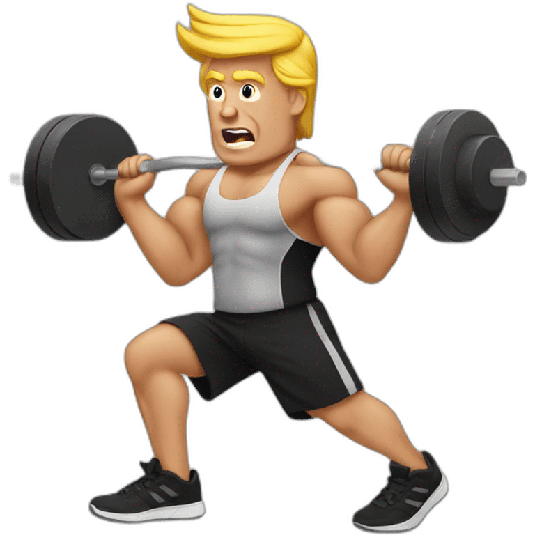 trump hitting the gym emoji