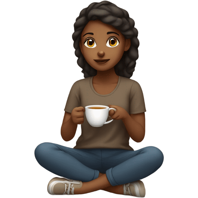 Brown girl Sipping tea emoji