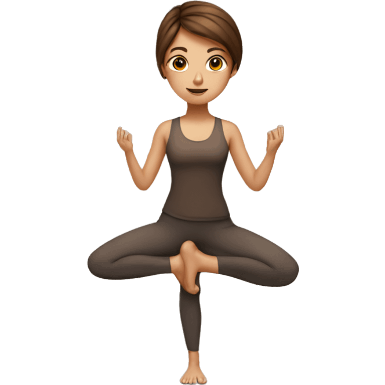 Brown hair yoga girl emoji