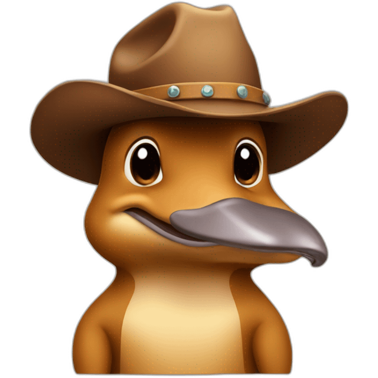 A cute platypus wearing a cowboy hat emoji