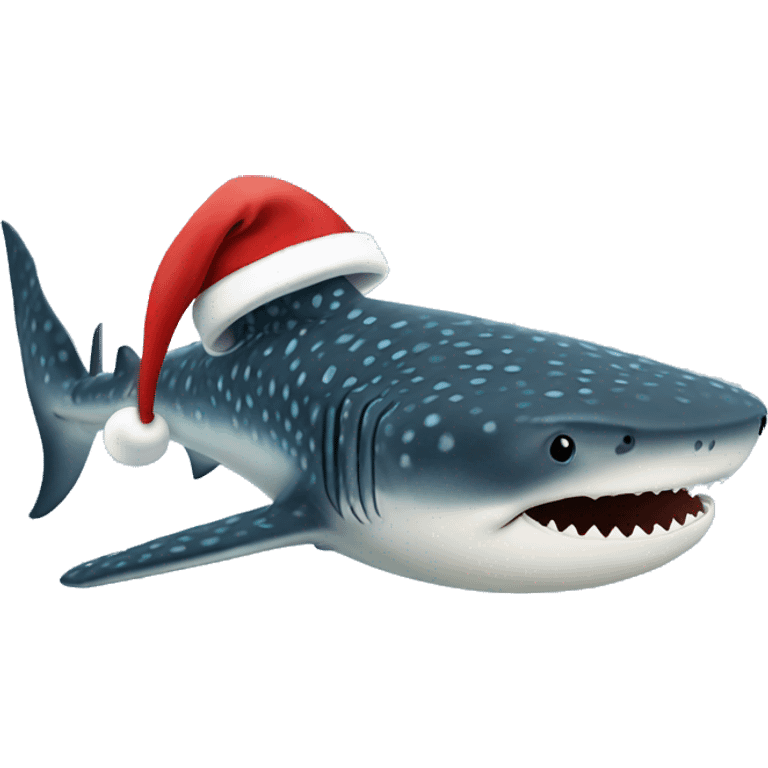 Whale shark wearing a Santa hat  emoji