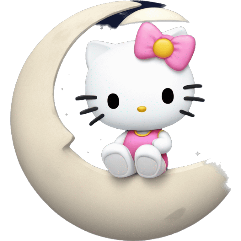 hello kitty on the moon emoji