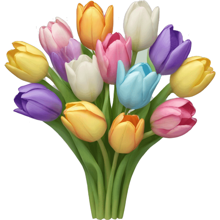 pastel multicolored tulip bouquet  emoji