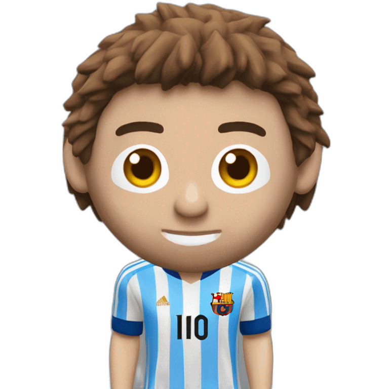 lionel messi with hair from polyurethane foam kicking soccer ball emoji