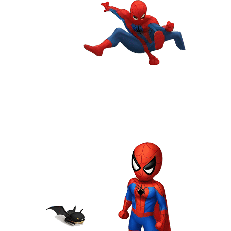 Spiderman with batman in the beach emoji