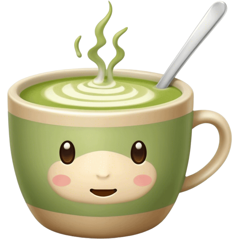 Matcha latte in beige mug emoji