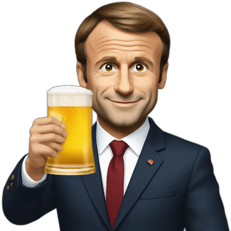 Emmanuel Macron drink beer emoji