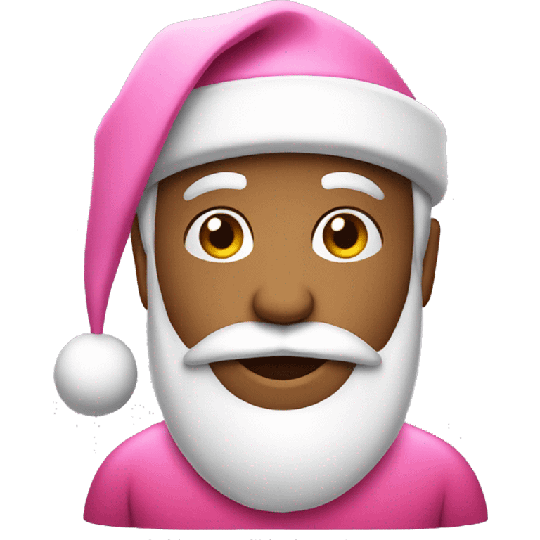 Santa wearing a pink hat emoji