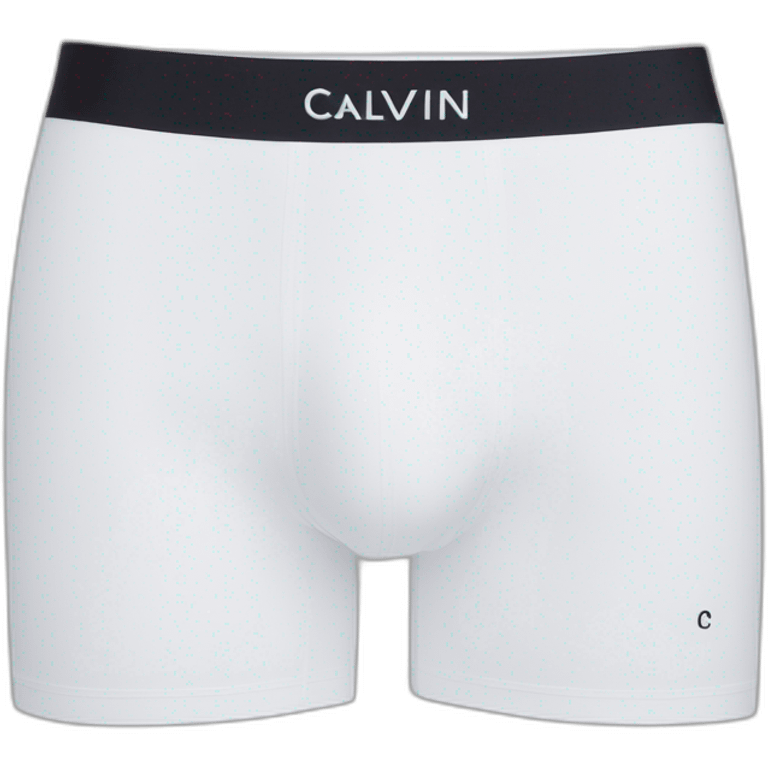 White Calvin Klein trunks with fly emoji