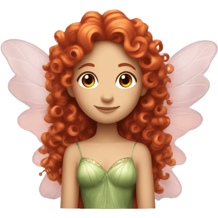 red curly haired fairy queen with wings emoji