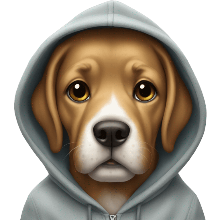 Dog wearing a hoodie emoji