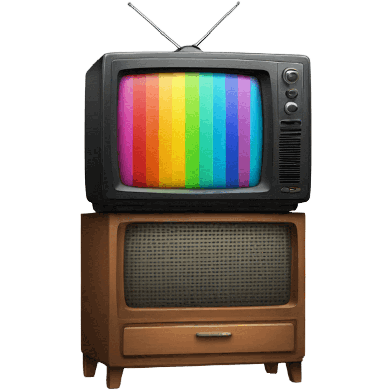 Television with vertical colors bars emoji