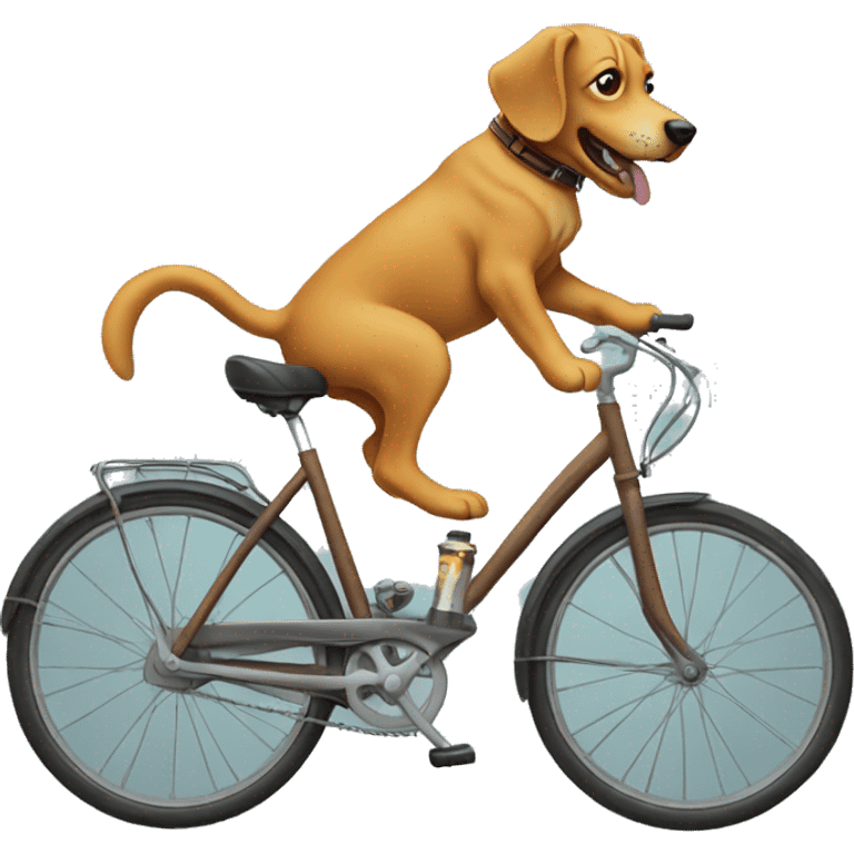 A bike with a dog smoking  emoji