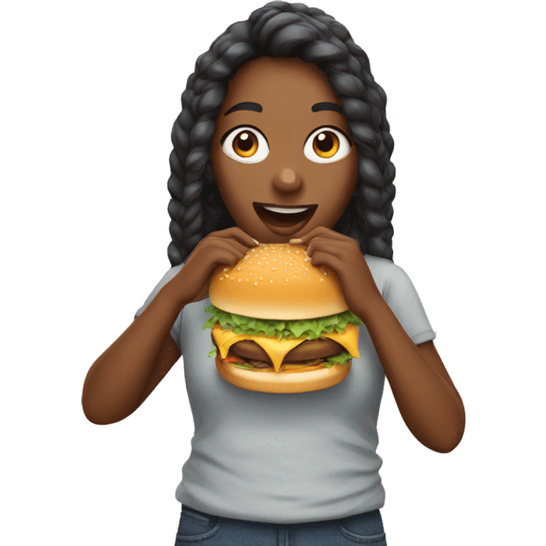 Girl eat burger emoji