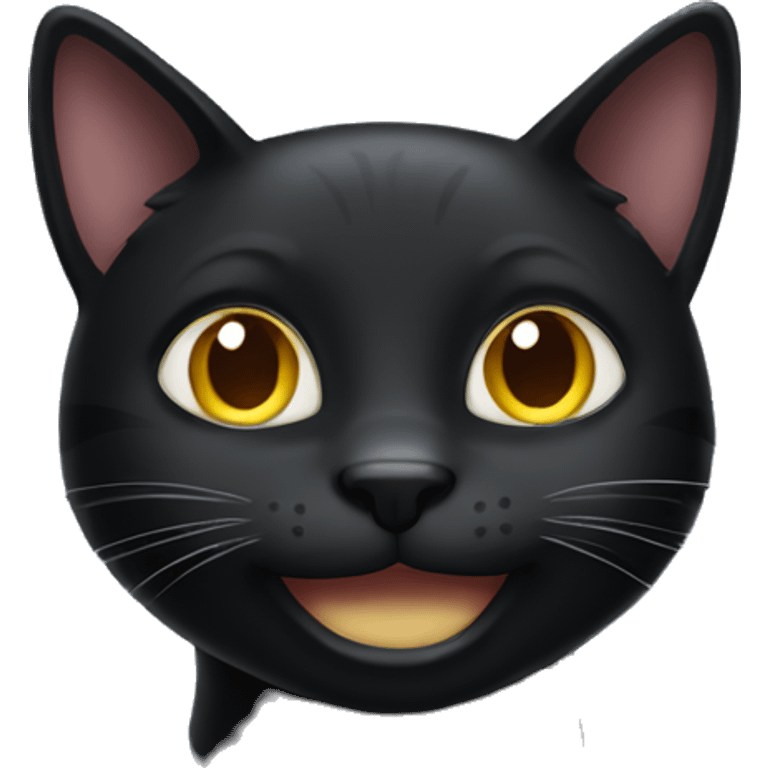 black cat smiling  emoji