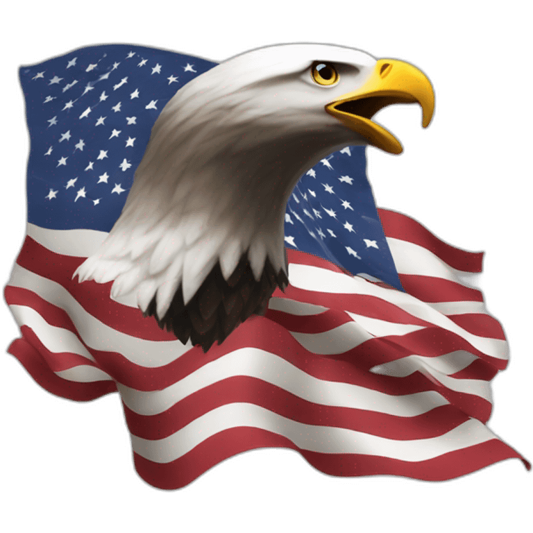 american flag and bald eagle emoji