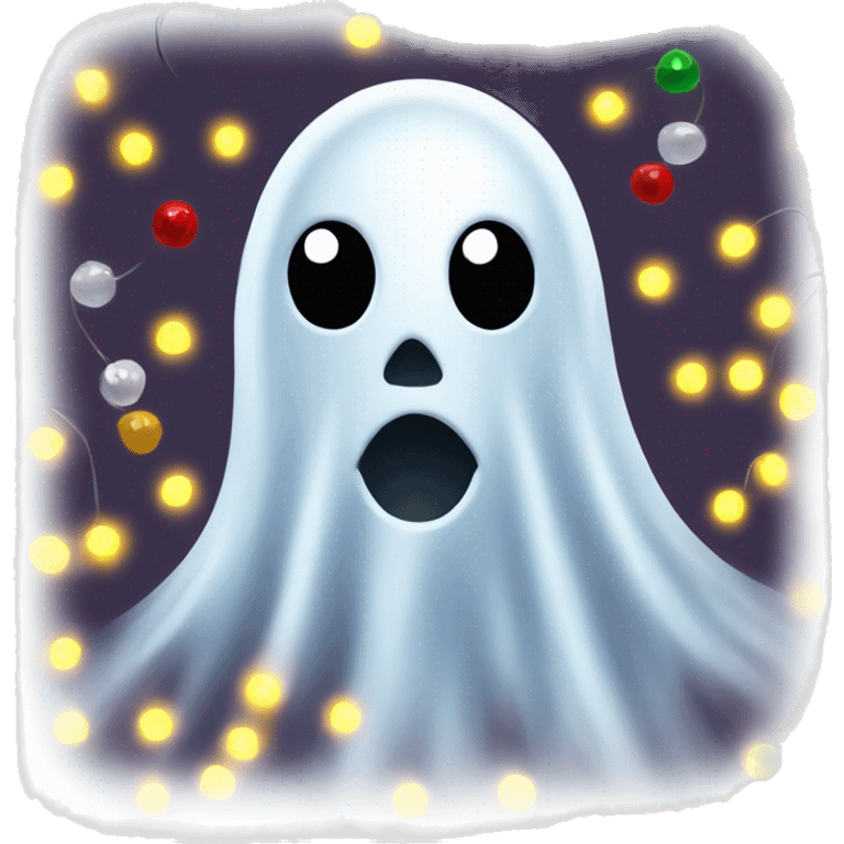 Ghost with Christmas lights  emoji