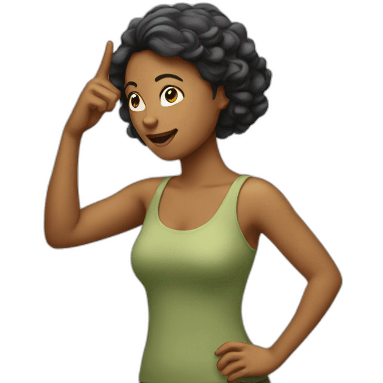 woman pointing to its own head emoji