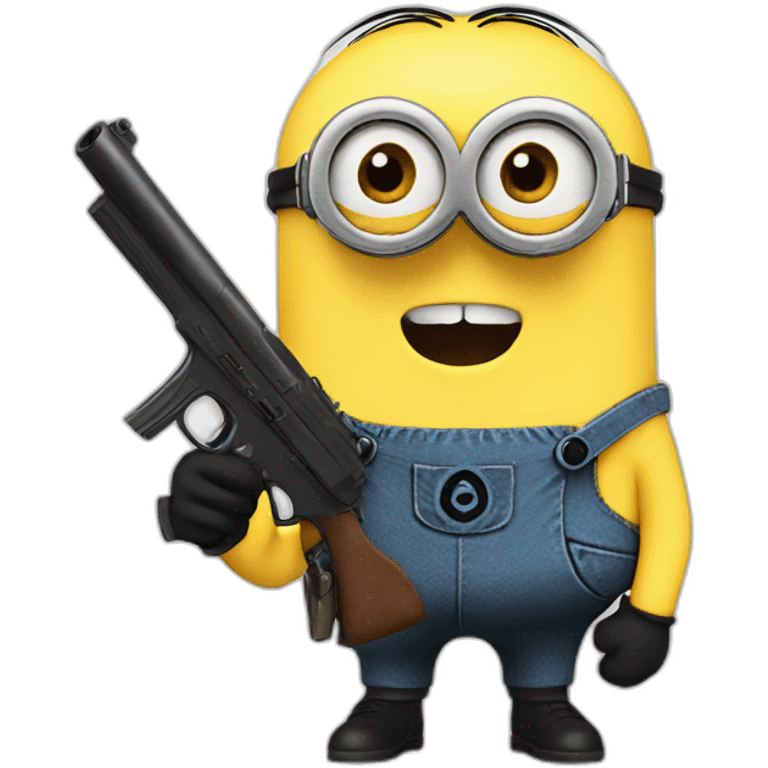 Minion with gun emoji