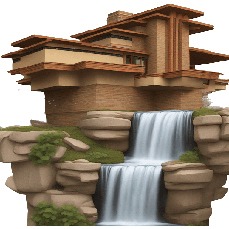 House on the waterfall of frank Lloyd wright  emoji