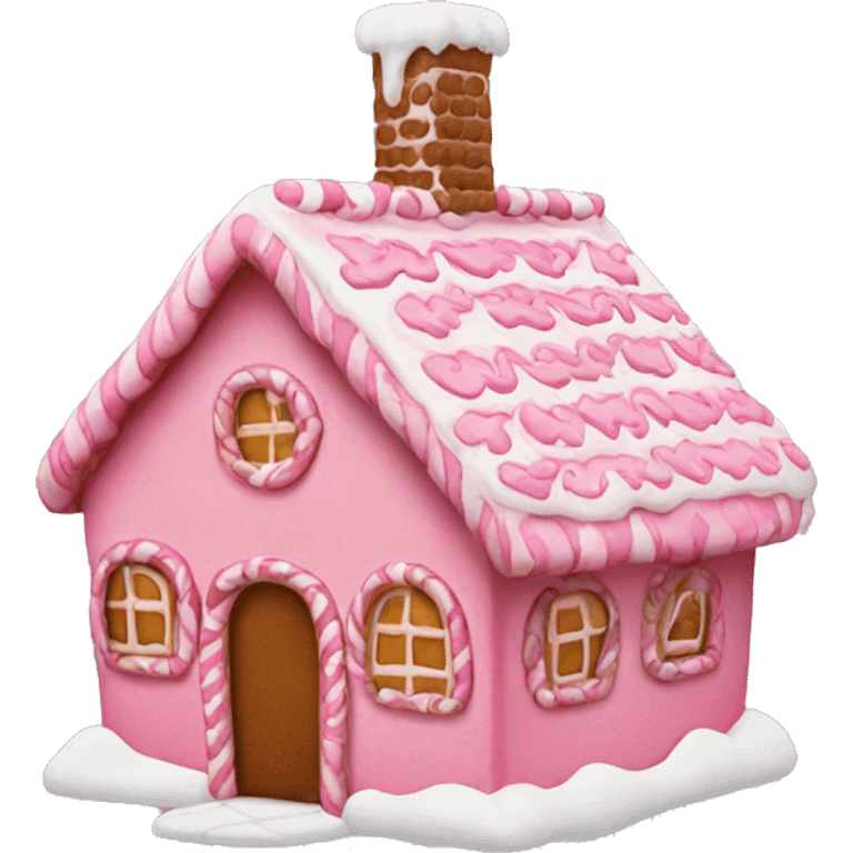 Pink gingerbread house  emoji