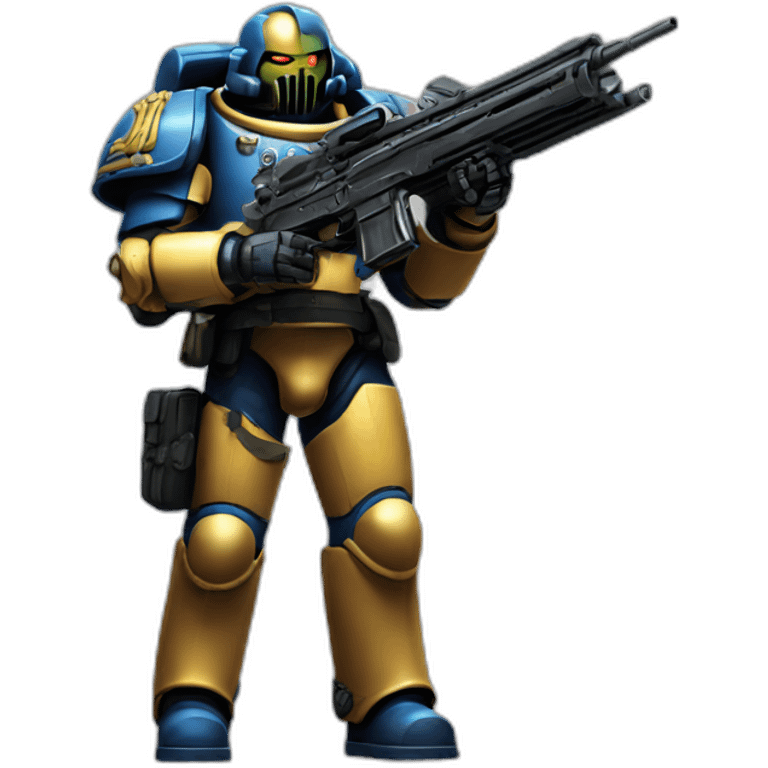 tall space marine with rifle emoji