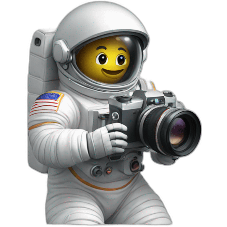 astronaut taking a video with an old camera emoji