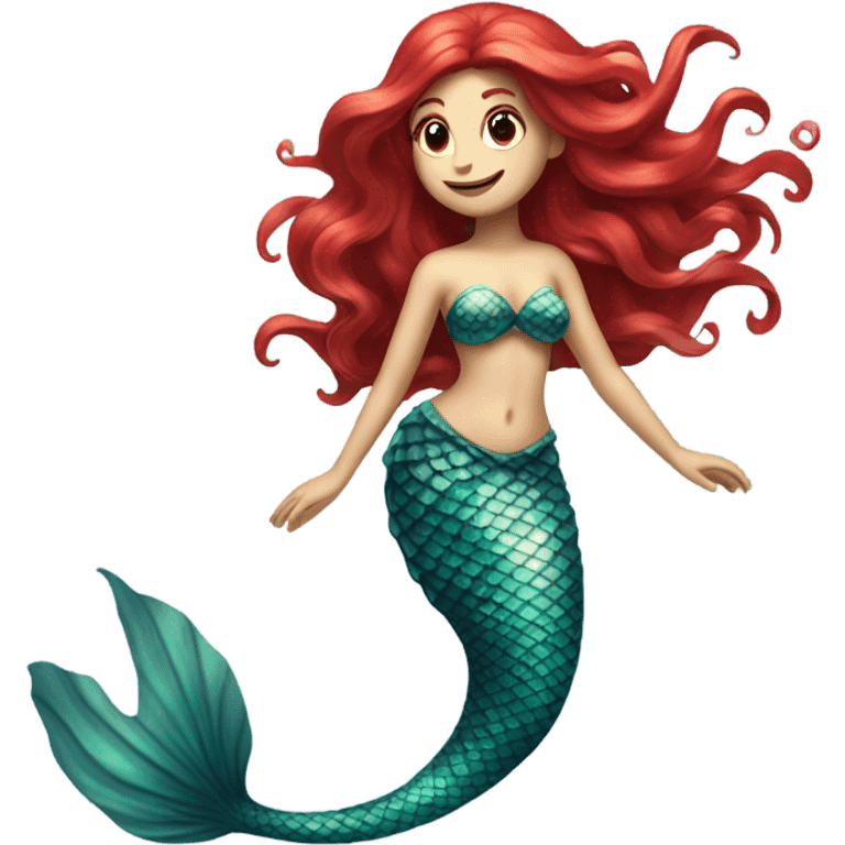 Mermaid with red hair emoji