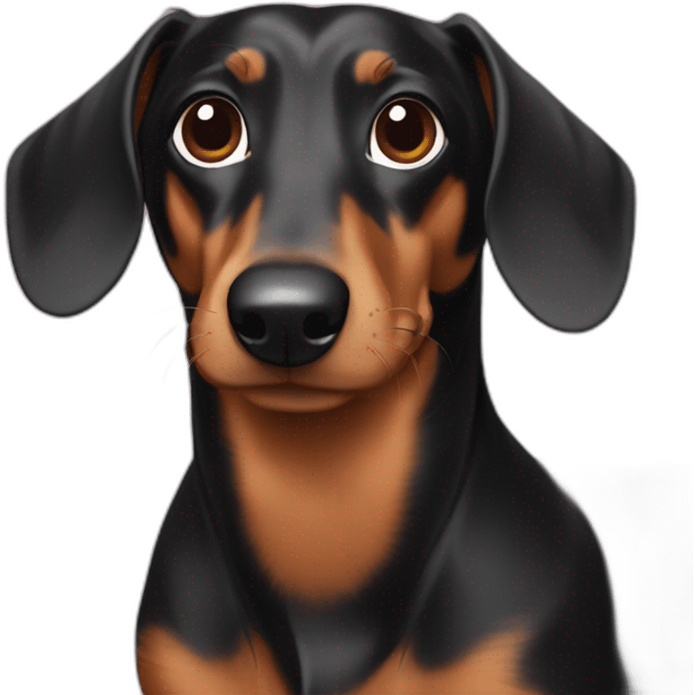 a dachshund with vynils emoji