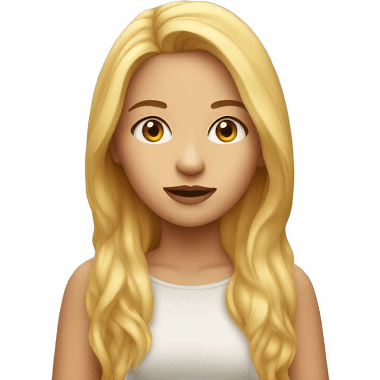 Orangish blonde girl portrait looking at viewer emoji