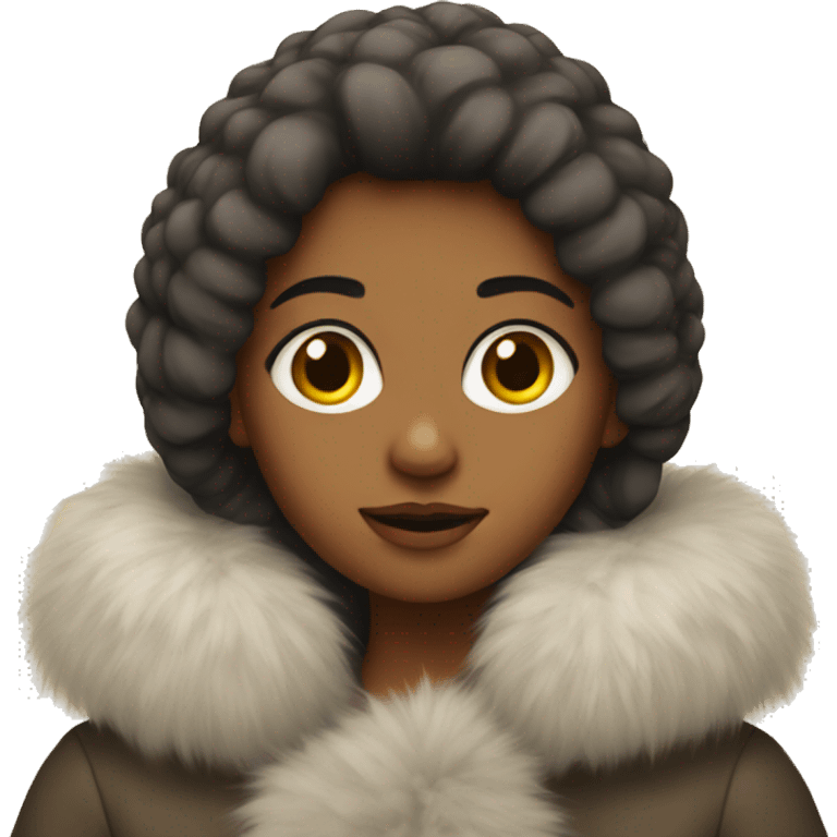 Girl in a fur coat  emoji