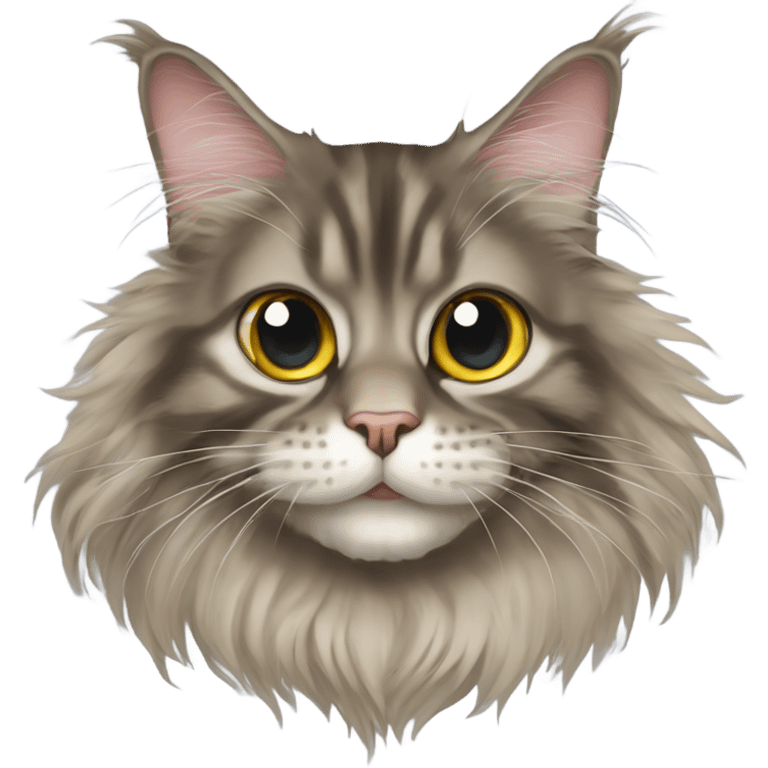 Maine Coon with eyes in a bunch emoji