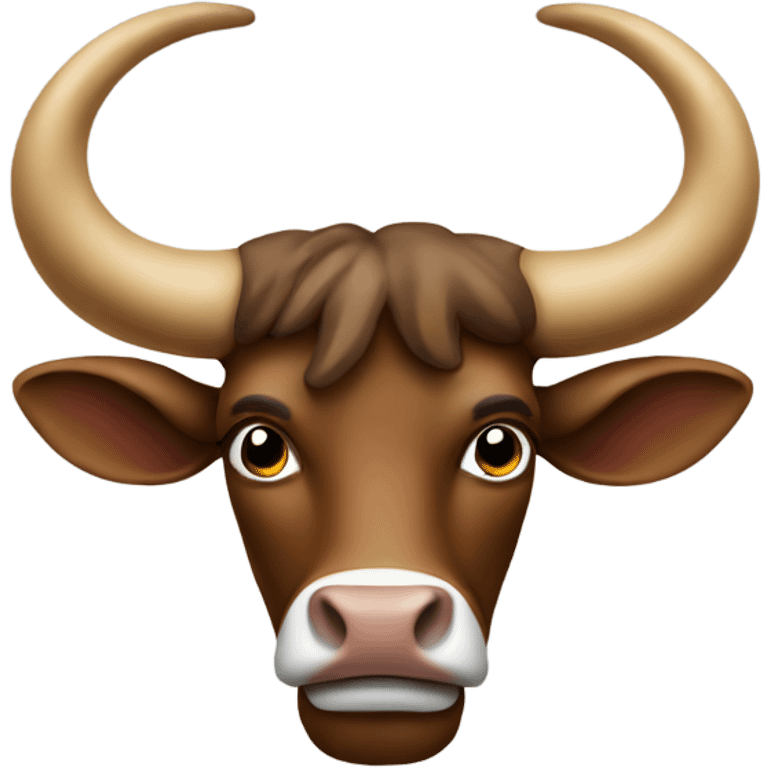 long horn bull as a student emoji