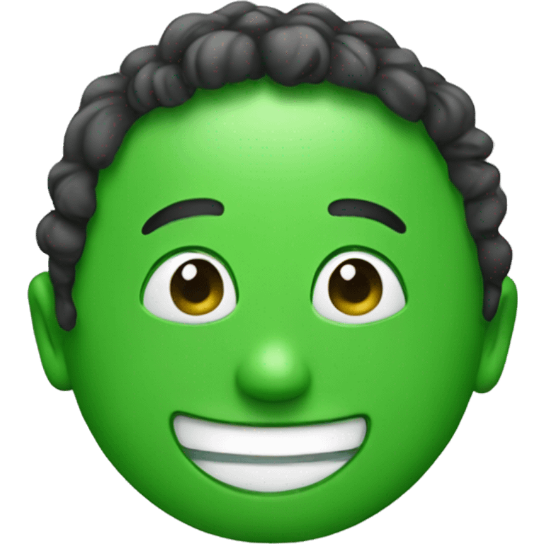 Green emoji smiling emoji