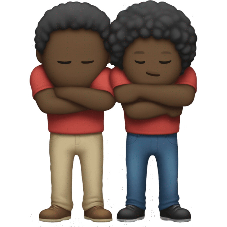 two black men hugging the hips of the other in the back emoji