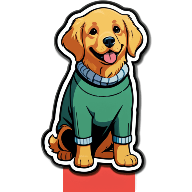 Golden retriever wearing sweater emoji