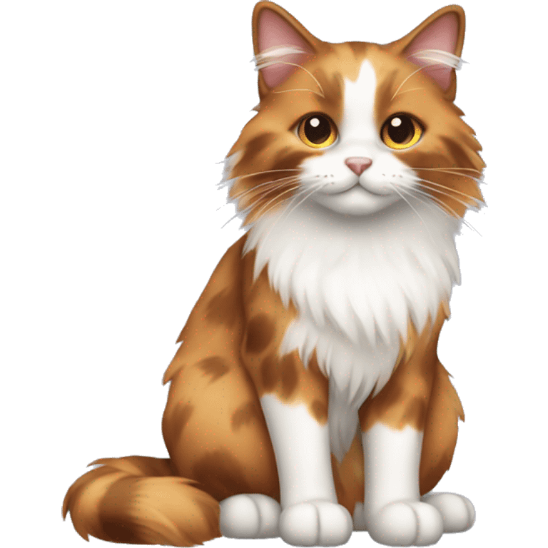 calico cat with long fur emoji