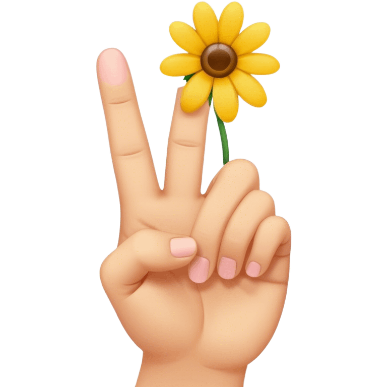 Flower middle finger emoji