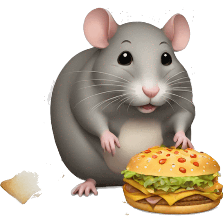 Fat rat eating junk food emoji