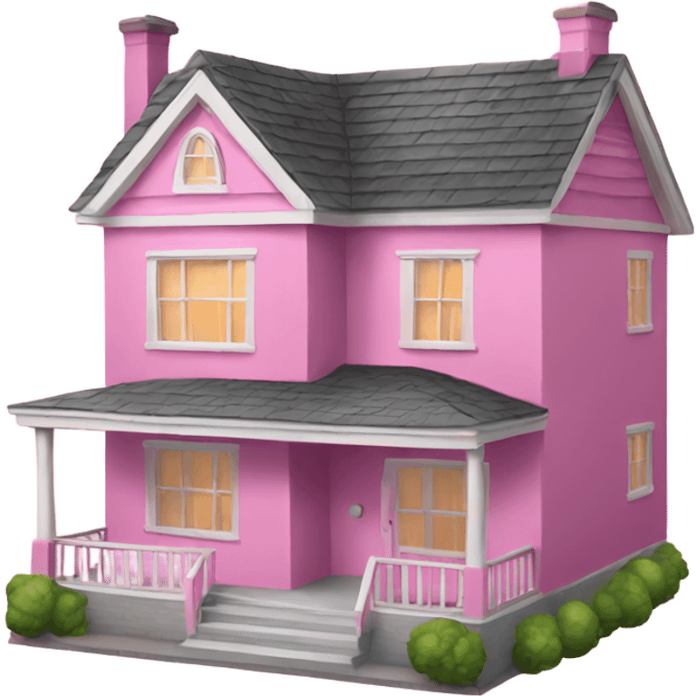 pink house emoji