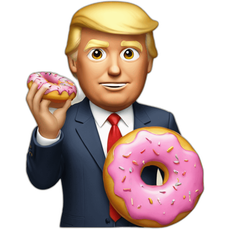 Donald trump with a donut in his hand emoji