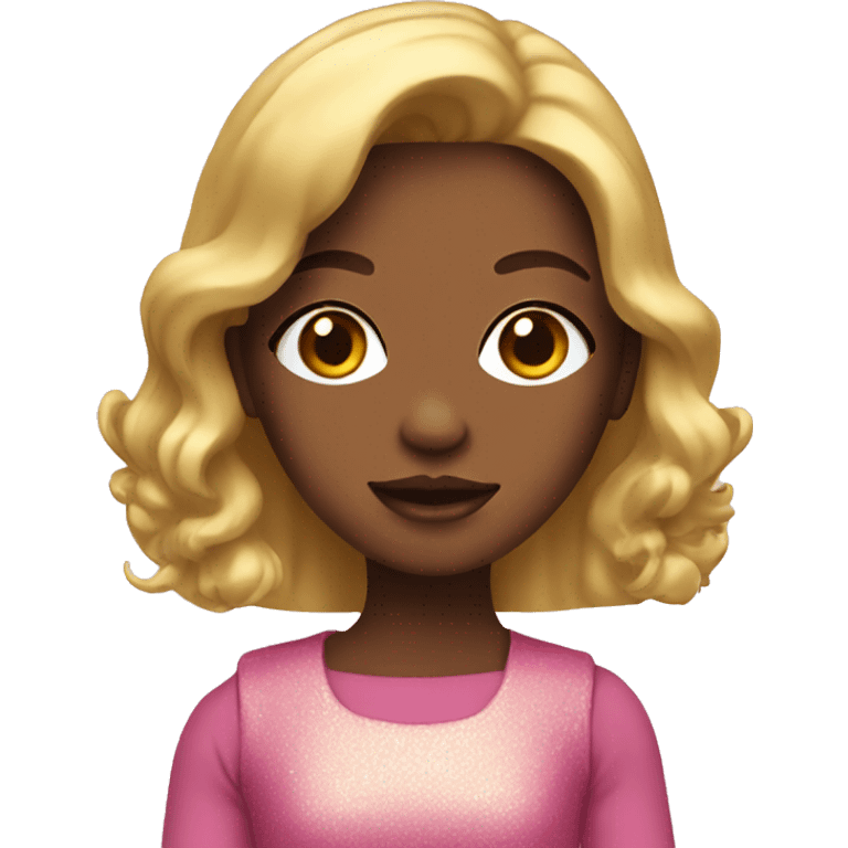 pink and gold doll emoji