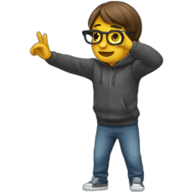 Personne qui fait un dab emoji