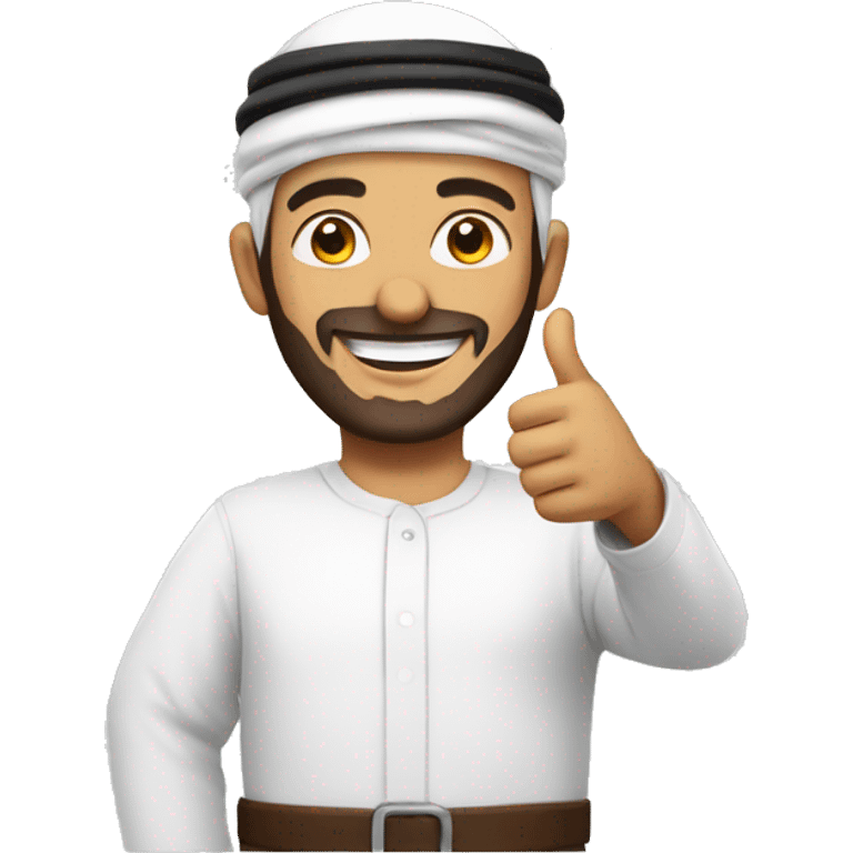 Smiling Arabic man showing thumbs up  emoji